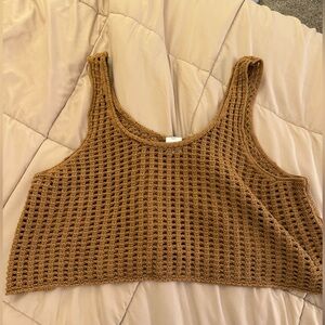 Tan knit tank top